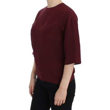 Dolce & Gabbana Red 3/4 sleeve silk blouse Dolce & Gabbana