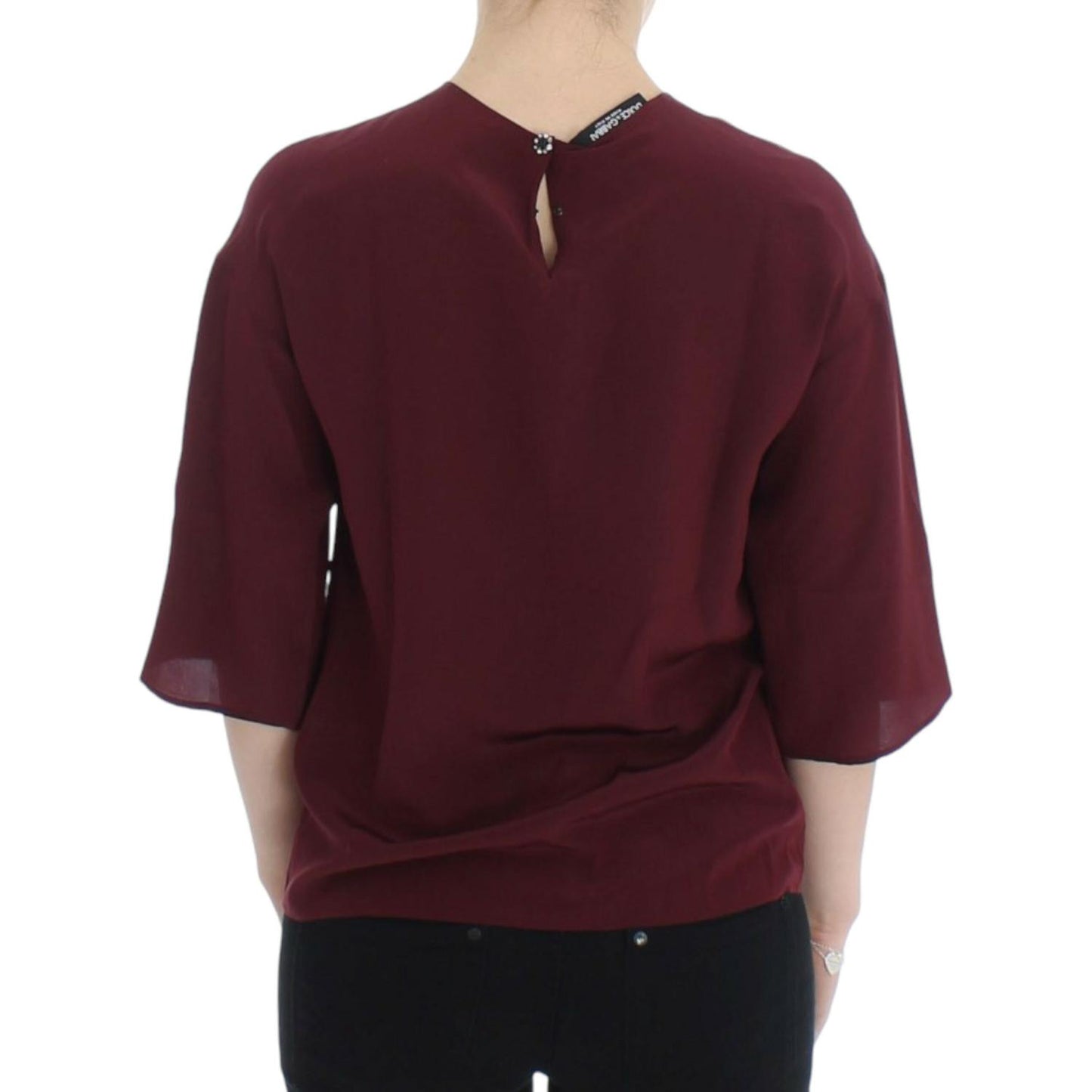 Dolce & Gabbana Red 3/4 sleeve silk blouse Dolce & Gabbana
