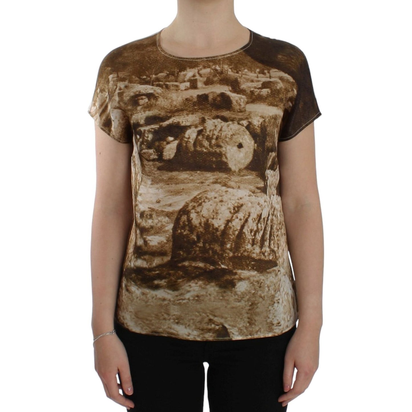 Dolce & Gabbana Brown Taormina silk blouse Dolce & Gabbana