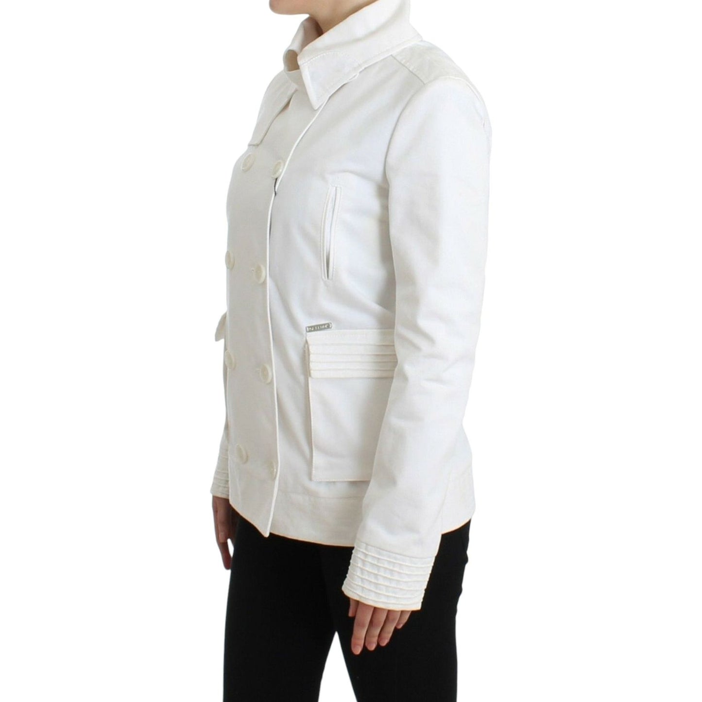 GF Ferre White Double Breasted Jacket Coat Blazer GF Ferre