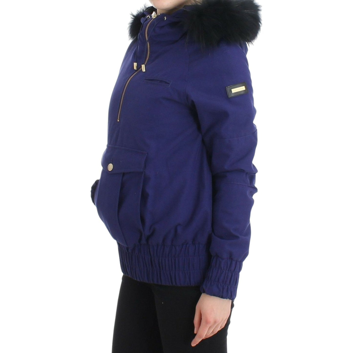 GF Ferre Blue Padded Jacket Hooded Short K-Way GF Ferre