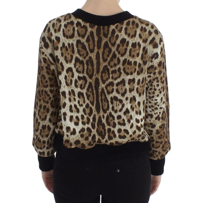 Dolce & Gabbana Leopard Print Crewneck Short Sweater Dolce & Gabbana