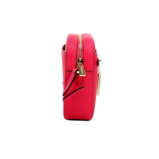 Michael Kors Jet Set East West Electric Pink Leather Zip Chain Crossbody Bag Michael Kors