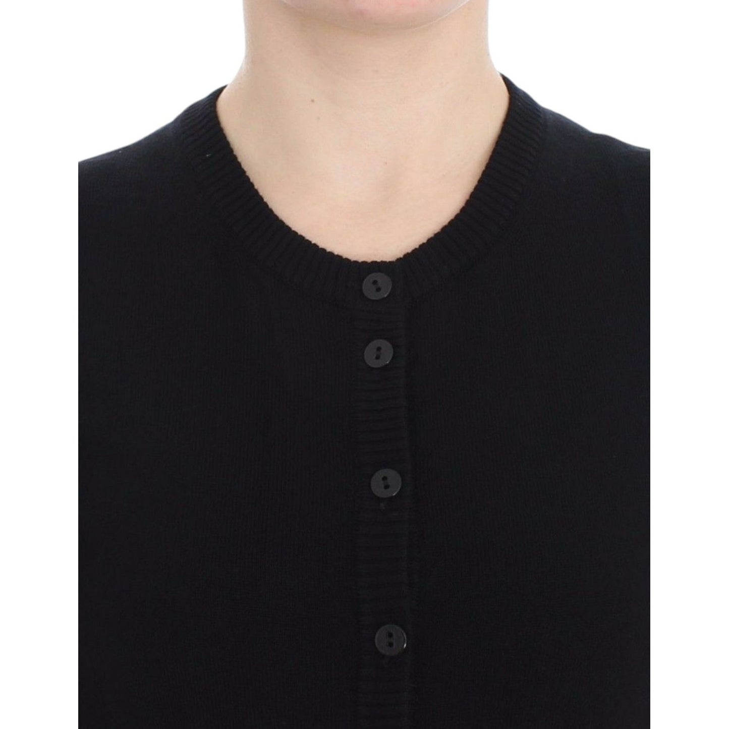 Dolce & Gabbana Elegant Black Wool Cardigan Sweater Dolce & Gabbana