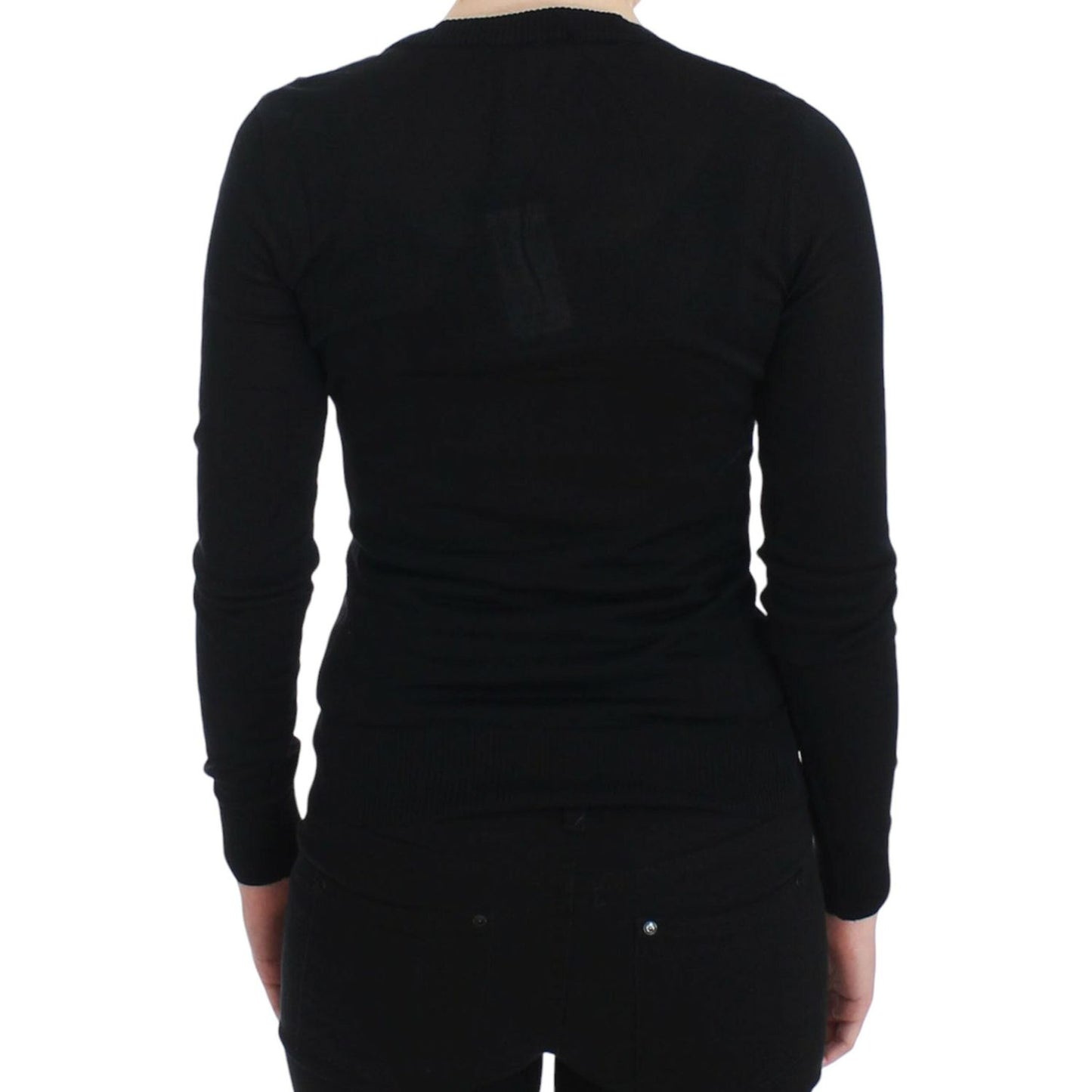 Dolce & Gabbana Black Cashmere Crewneck Sweater Pullover Dolce & Gabbana