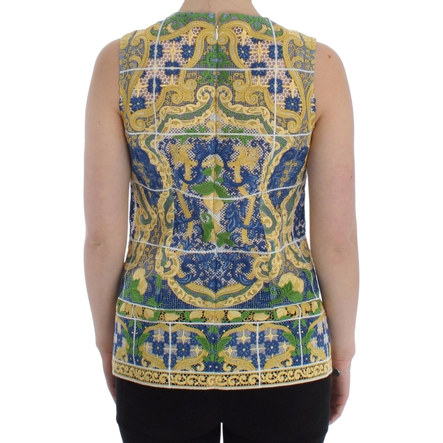 Dolce & Gabbana Multicolor Majolica Embroidered Sweater Dolce & Gabbana