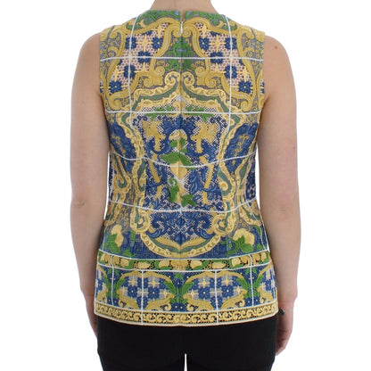 Dolce & Gabbana Multicolor Majolica Embroidered Sweater Dolce & Gabbana