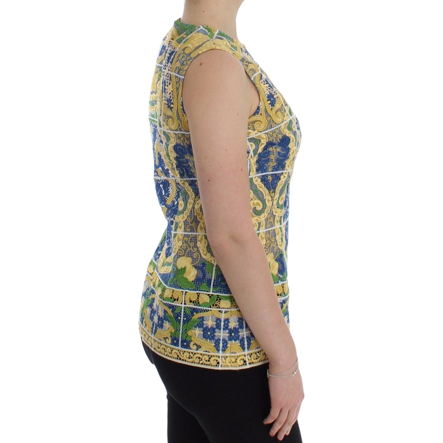 Dolce & Gabbana Multicolor Majolica Embroidered Sweater Dolce & Gabbana