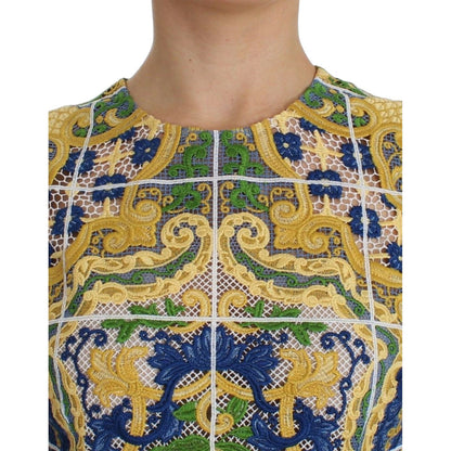 Dolce & Gabbana Multicolor Majolica Embroidered Sweater Dolce & Gabbana