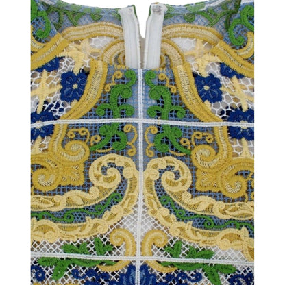 Dolce & Gabbana Multicolor Majolica Embroidered Sweater Dolce & Gabbana