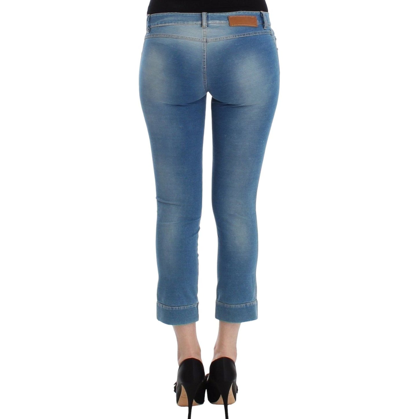 Ermanno Scervino Beachwear Blue Jeans Capri Pants Cropped Ermanno Scervino