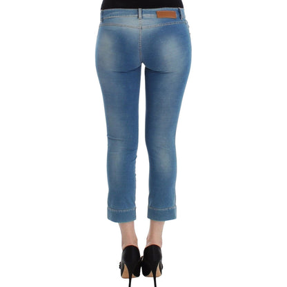 Ermanno Scervino Beachwear Blue Jeans Capri Pants Cropped Ermanno Scervino