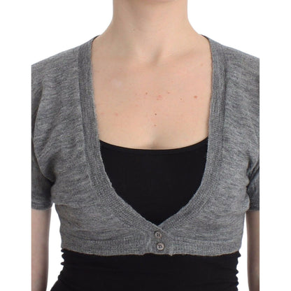 Ermanno Scervino Lingerie Knit Gray Bolero Sweater Cardigan Ermanno Scervino