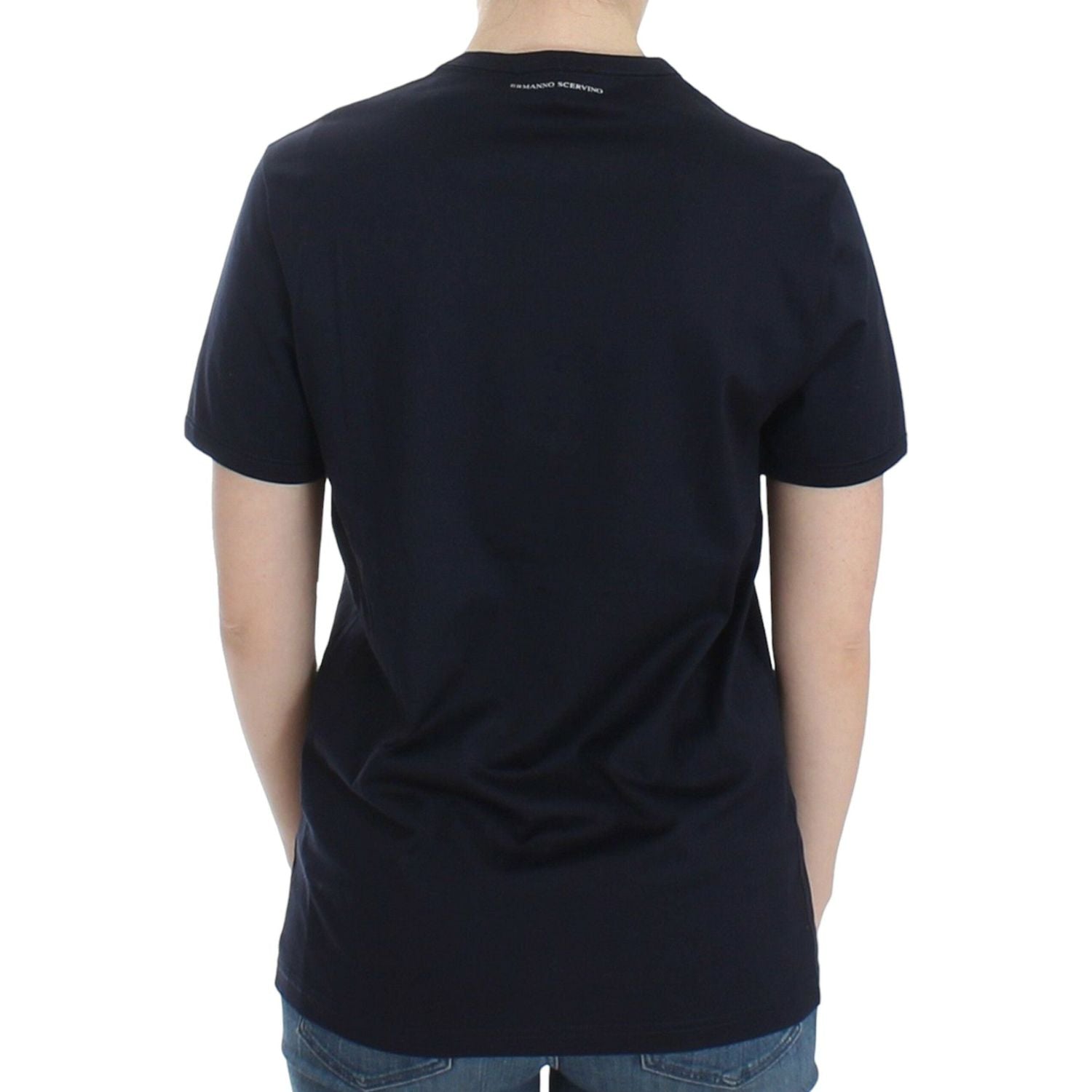 优雅蓝色棉质毛衣