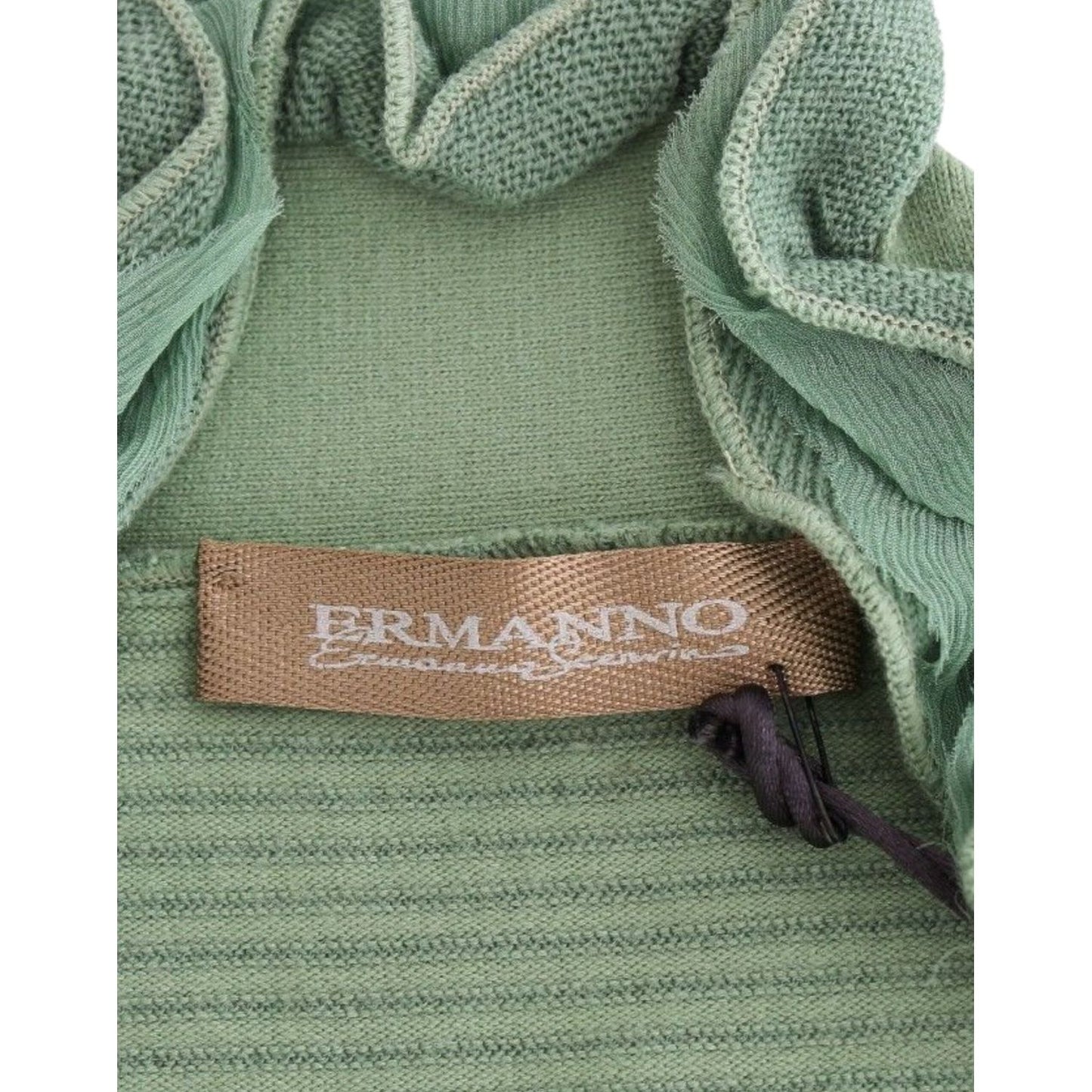 Ermanno Scervino Elegant Green Striped Wool Blend Sweater Ermanno Scervino