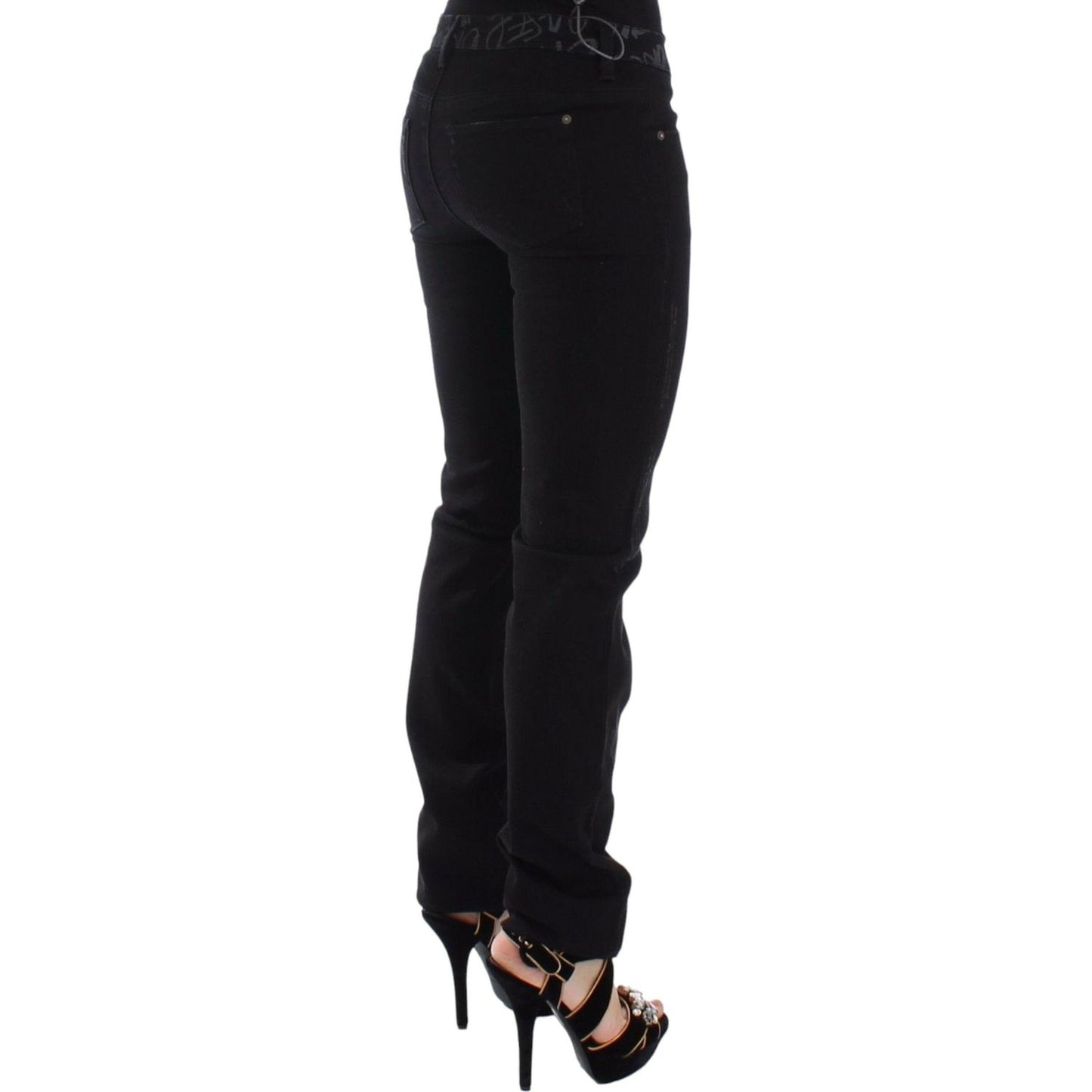 Ermanno Scervino Chic Black Skinny Statement Jeans Jeans & Pants Ermanno Scervino