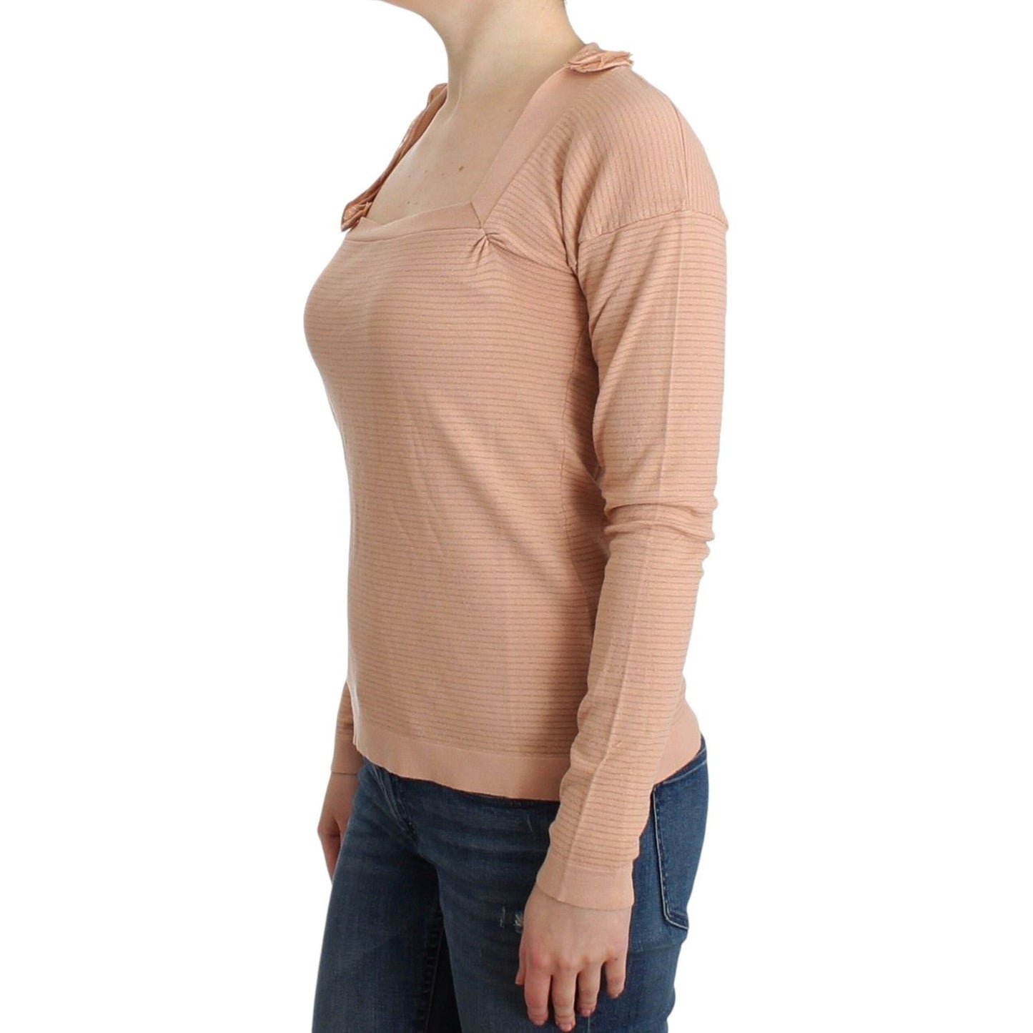 Ermanno Scervino Orange Wool Blend Striped Long Sleeve Top Ermanno Scervino