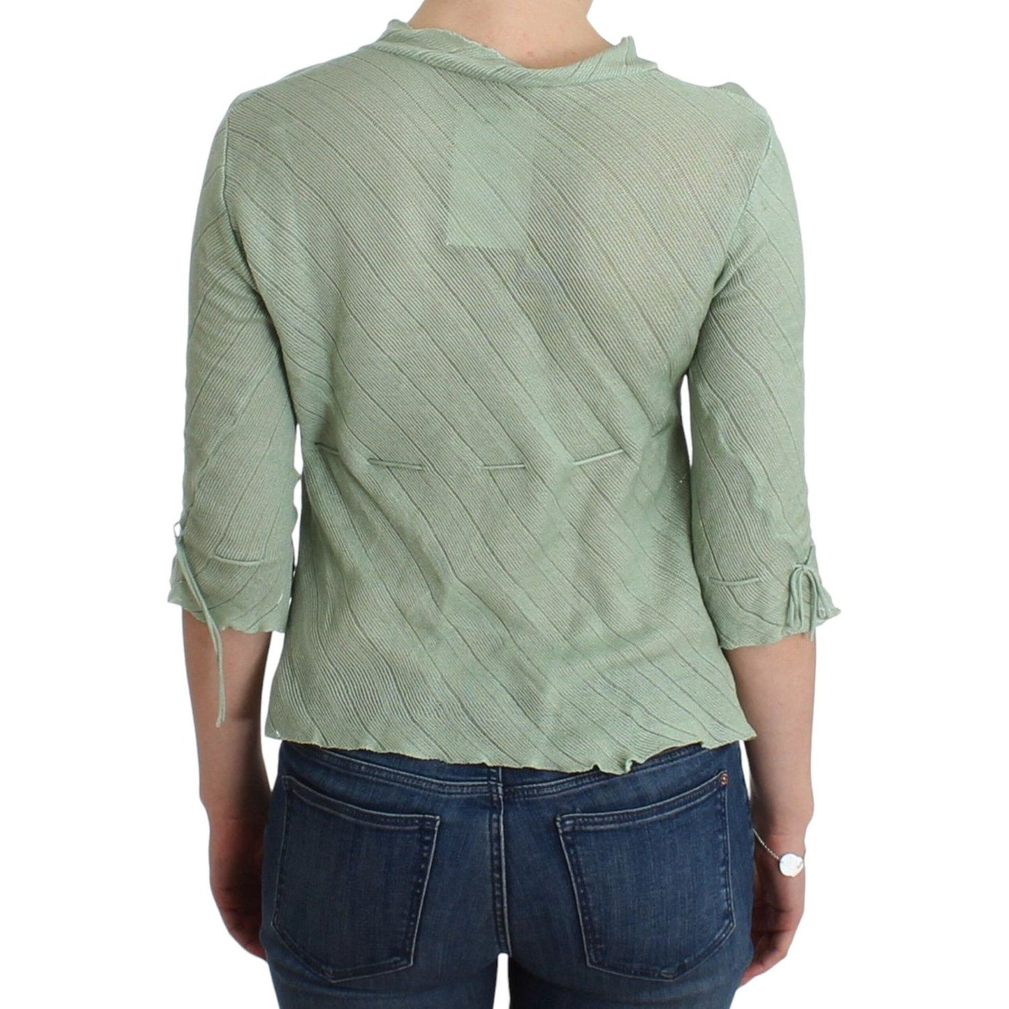 Ermanno Scervino Green Lightweight Knit Sweater Top Blouse Ermanno Scervino