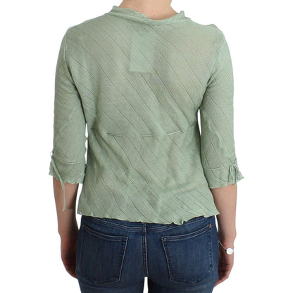 Ermanno Scervino Green Lightweight Knit Sweater Top Blouse Ermanno Scervino