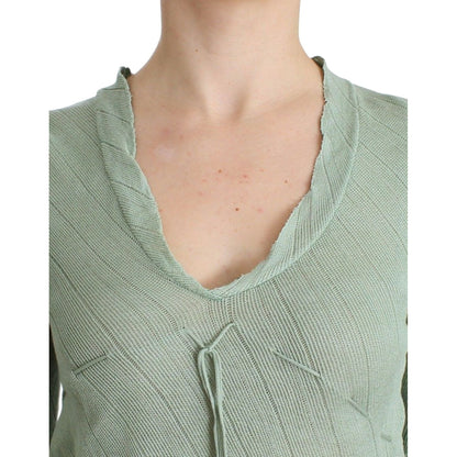 Ermanno Scervino Green Lightweight Knit Sweater Top Blouse Ermanno Scervino