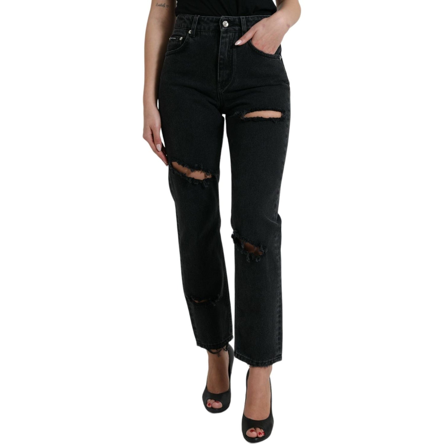 Dolce & Gabbana Elegant High-Waist Black Stretch Jeans Dolce & Gabbana