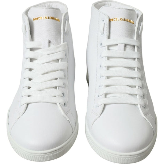 Dolce & Gabbana Elegant White Leather High Top Sneakers Dolce & Gabbana