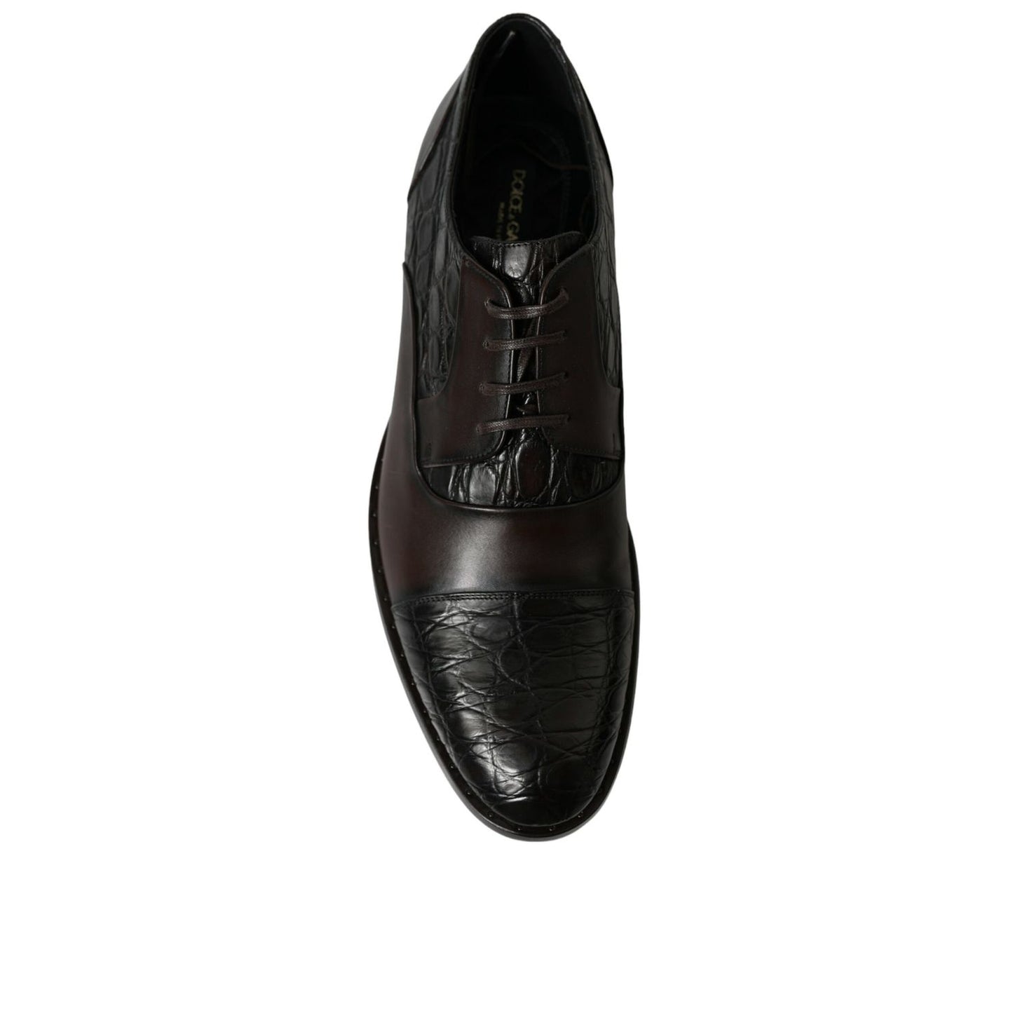 Dolce & Gabbana Brown Exotic Leather Formal Men Dress Shoes