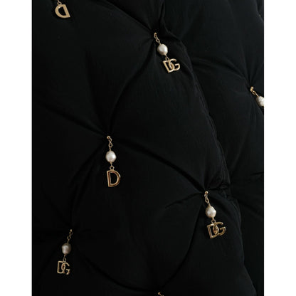 Dolce & Gabbana Black Embellished Quilted Shell Bomber Jacket 1728,67345645728,Black,Bombers - Jackets & Coats - Clothing,Clothing,Dolce & Gabbana,IT42|M,Jackets & Coats - Clothing,Jackets & Coats - Women - Clothing,Material: 100% Nylon,New with tags,Wome