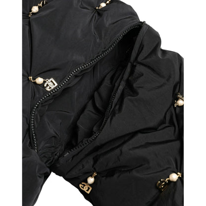 Dolce & Gabbana Black Embellished Quilted Shell Bomber Jacket 1728,67345645728,Black,Bombers - Jackets & Coats - Clothing,Clothing,Dolce & Gabbana,IT42|M,Jackets & Coats - Clothing,Jackets & Coats - Women - Clothing,Material: 100% Nylon,New with tags,Wome
