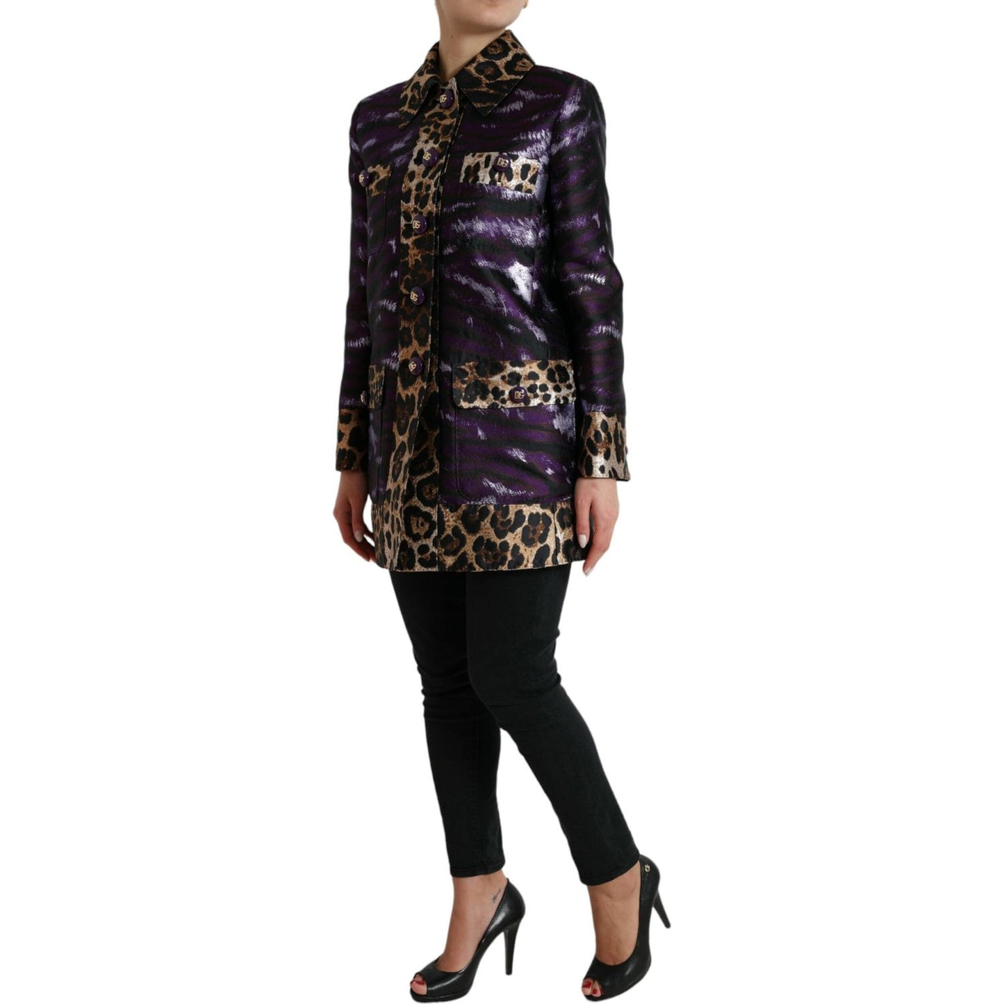 Dolce & Gabbana Exquisite Jacquard Trench With Tiger Motif Dolce & Gabbana