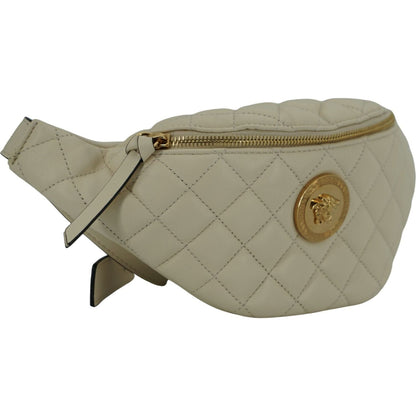 Versace White Lamb Leather Belt Bag