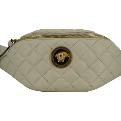 Versace White Lamb Leather Belt Bag