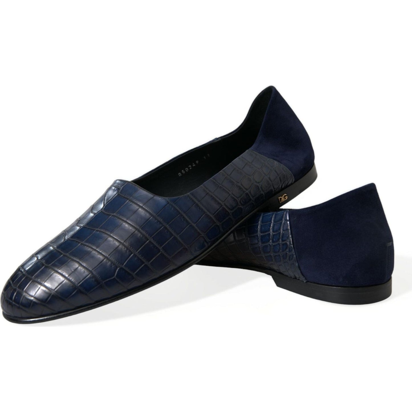 Dolce & Gabbana Elegant Blue Crocodile Leather Loafers Dolce & Gabbana