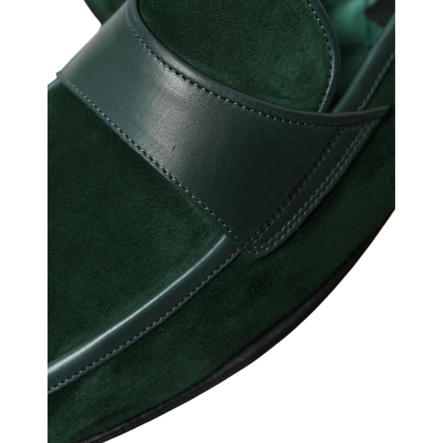 Dolce & Gabbana Emerald Velvet Leather Loafers for Men Dolce & Gabbana