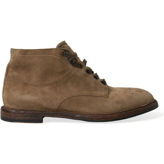 Dolce & Gabbana Elegant Leather Ankle Lace-Up Boots Dolce & Gabbana