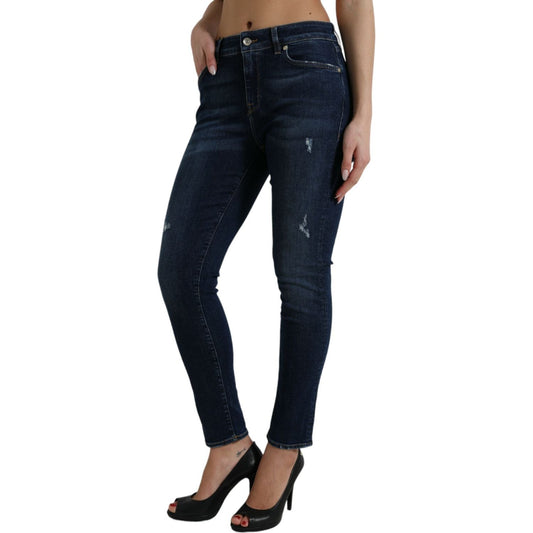 Dolce & Gabbana Elegant Dark Blue Mid Waist Stretch Jeans Dolce & Gabbana