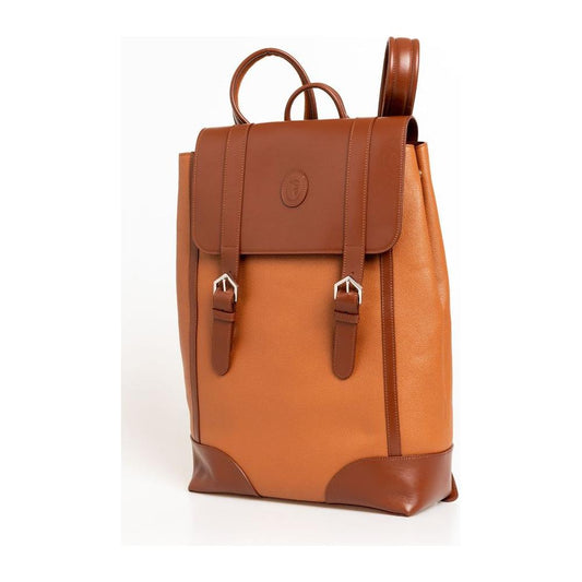 Trussardi Elegant Brown Leather Backpack for Men Trussardi