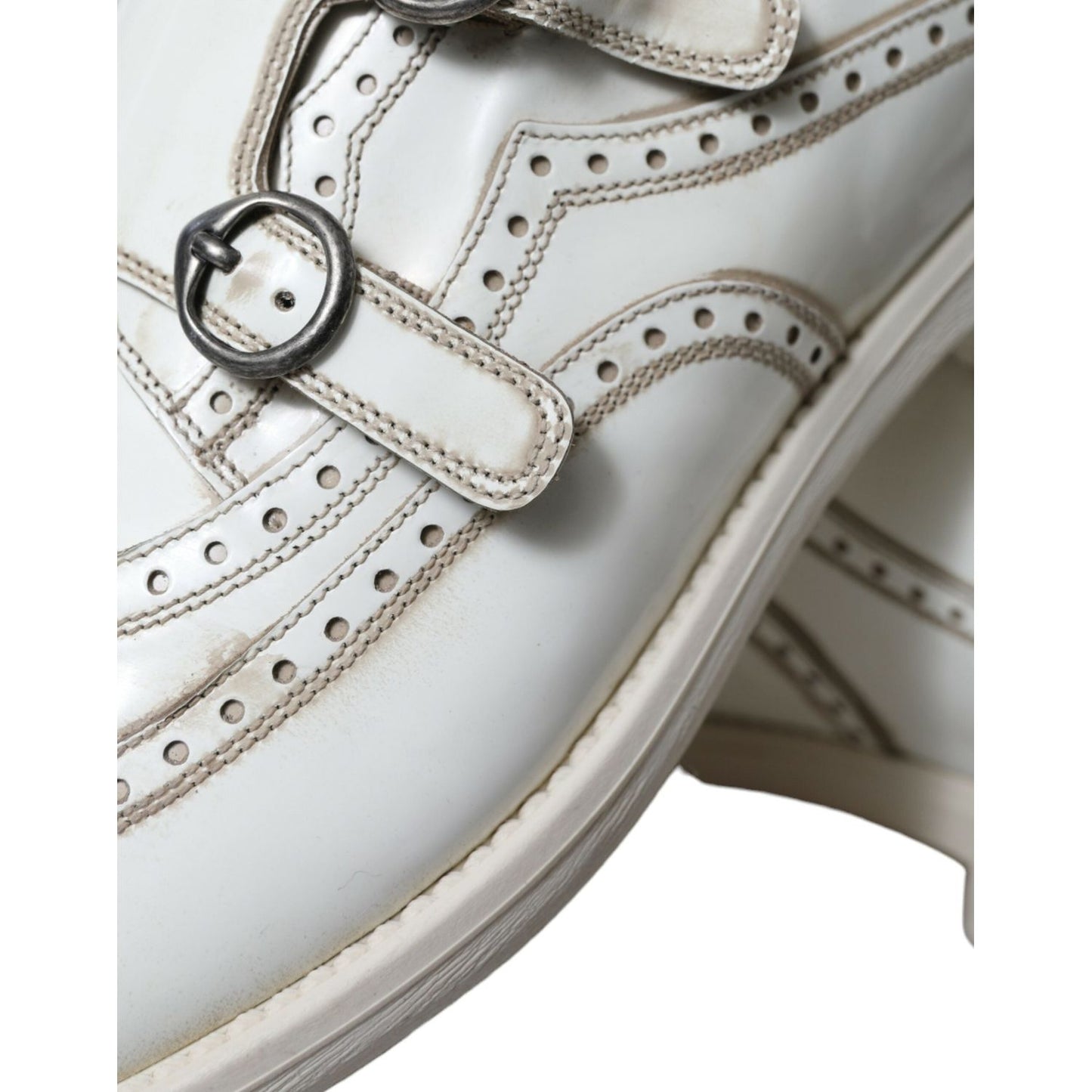 Dolce & Gabbana Elegant White Leather Derby Dress Shoes Dolce & Gabbana