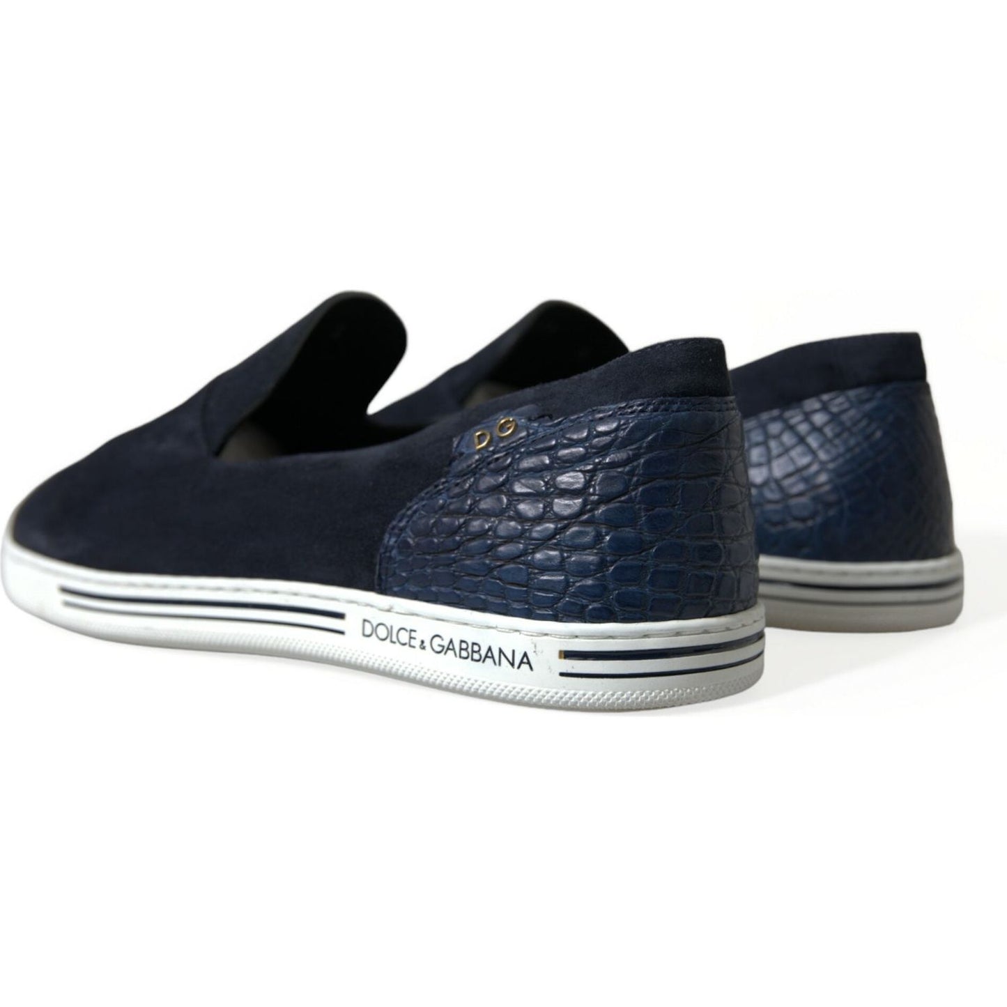 Dolce & Gabbana Elegant Blue Suede Leather Loafers Dolce & Gabbana