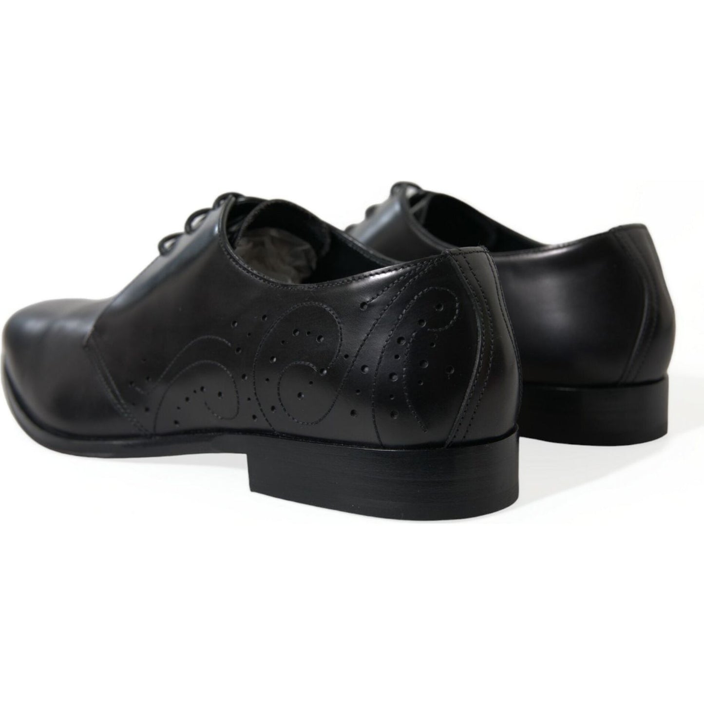 Dolce & Gabbana Elegant Black Leather Derby Dress Shoes Dolce & Gabbana