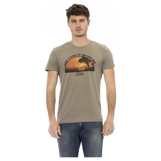 Trussardi Action Green Cotton Men T-Shirt Trussardi Action