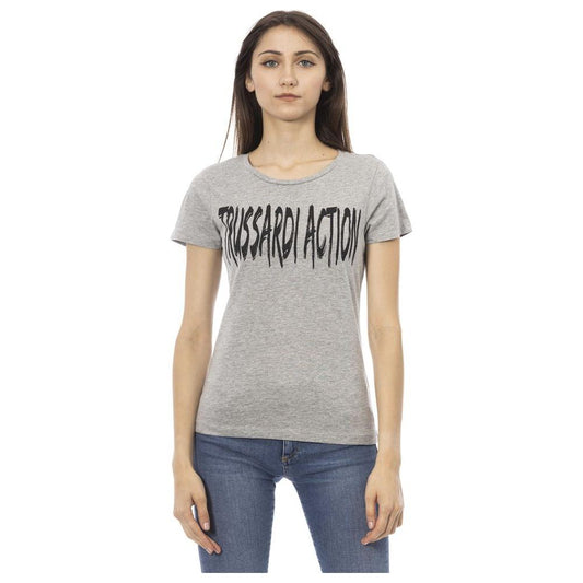 Trussardi Action Gray Cotton Women T-Shirt