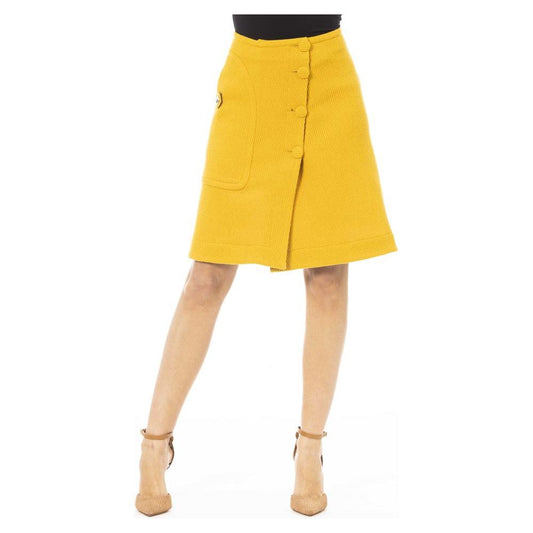 Jacob Cohen Yellow Wool Women Skirt Jacob Cohen