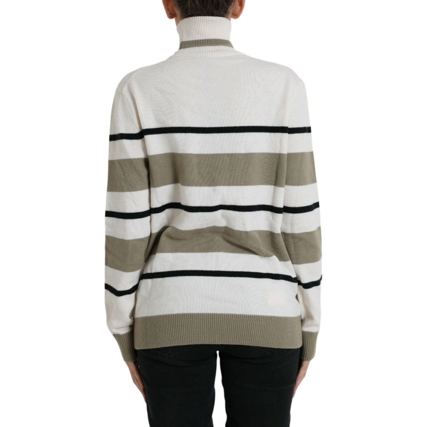 Dolce & Gabbana Multicolor Stripe Wool Logo Pullover Sweater 1728,67345645728,Clothing,Dolce & Gabbana,IT44 | L,Material: 100% Virgin Wool,Multicolor,New with tags,Sweaters - Clothing,Sweaters - Women - Clothing,Sweatshirts - Sweaters - Clothing,Women,Wom