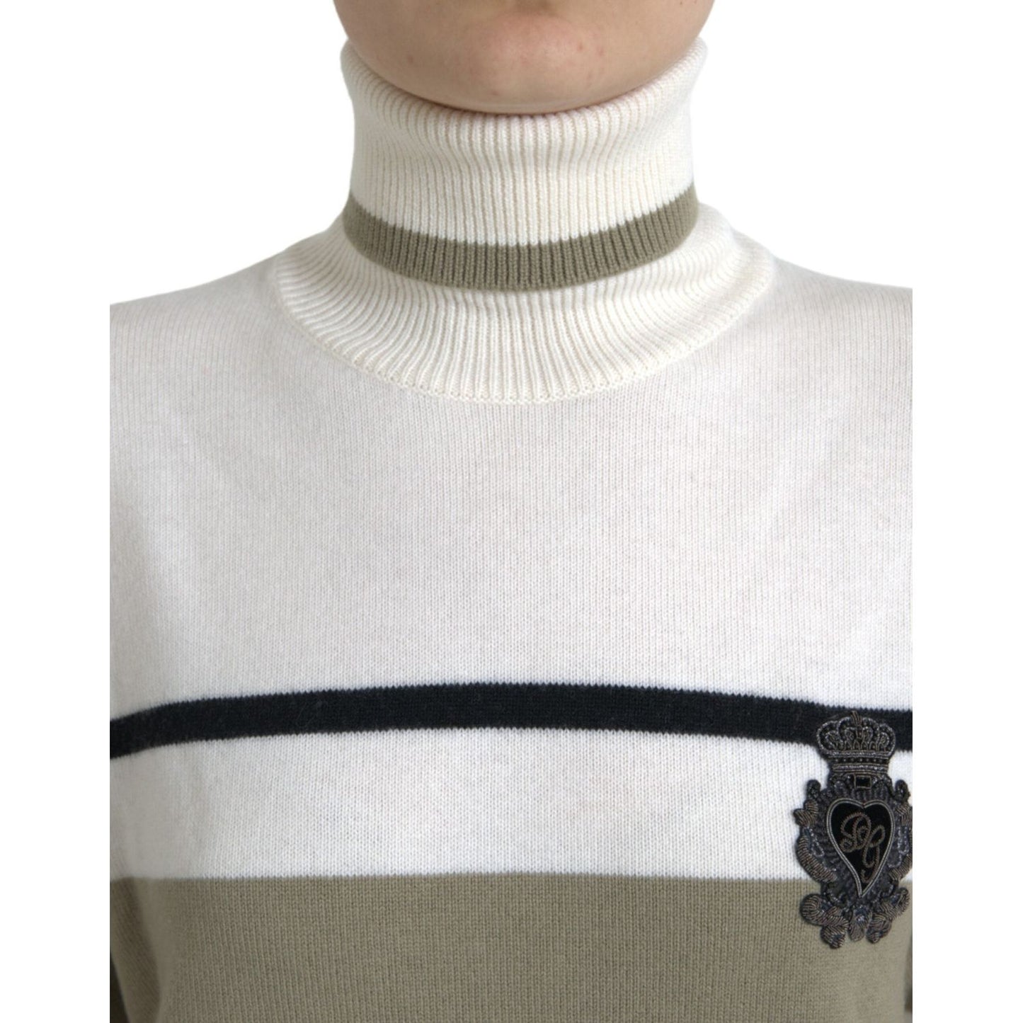 Dolce & Gabbana Multicolor Stripe Wool Logo Pullover Sweater 1728,67345645728,Clothing,Dolce & Gabbana,IT44 | L,Material: 100% Virgin Wool,Multicolor,New with tags,Sweaters - Clothing,Sweaters - Women - Clothing,Sweatshirts - Sweaters - Clothing,Women,Wom