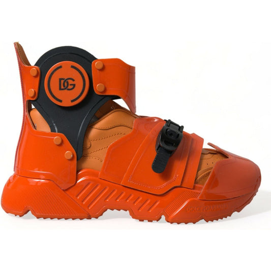 Dolce & Gabbana Orange Multi Panel Chunky High Top Sneakers Shoes Dolce & Gabbana