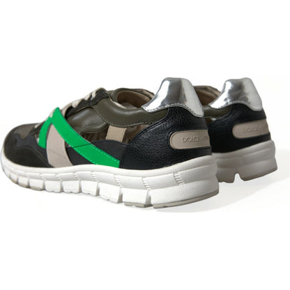 Dolce & Gabbana Multicolor Leather Suede Low Top Sneakers Shoes