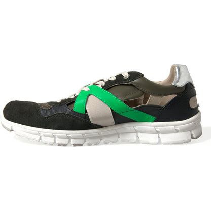 Dolce & Gabbana Multicolor Leather Suede Low Top Sneakers Shoes