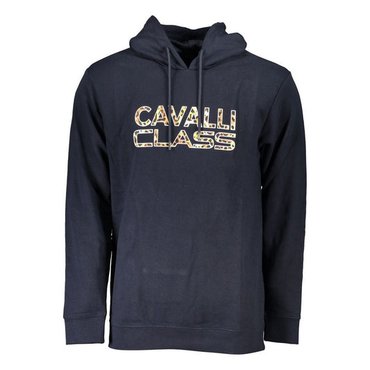 Cavalli Class Blue Cotton Men Sweater Cavalli Class