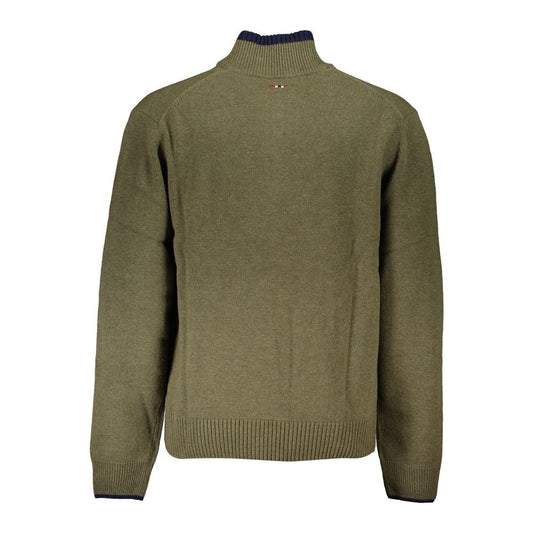 Napapijri Green Fabric Men Sweater Napapijri